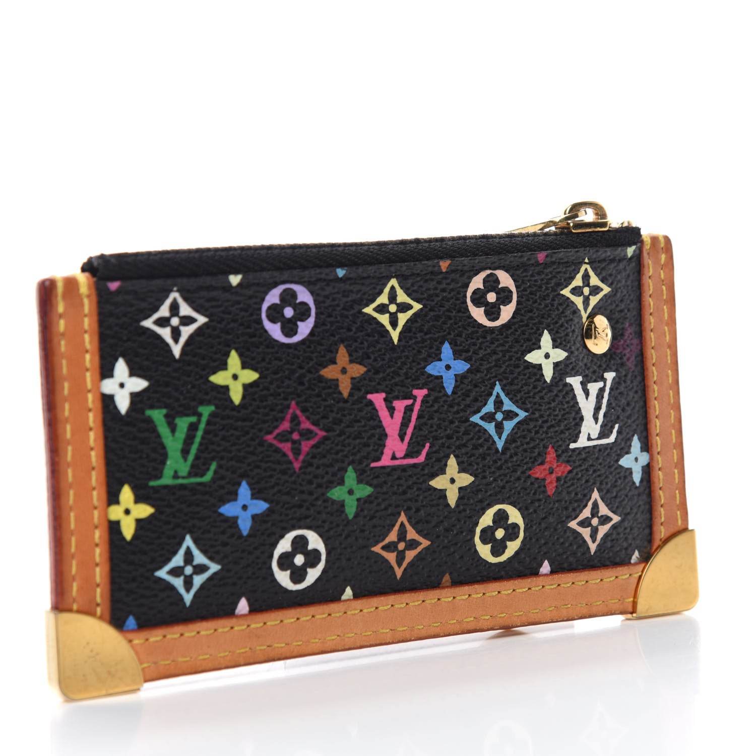 Louis Vuitton Monogram Multicolor Key Pouch Black 3 of 7