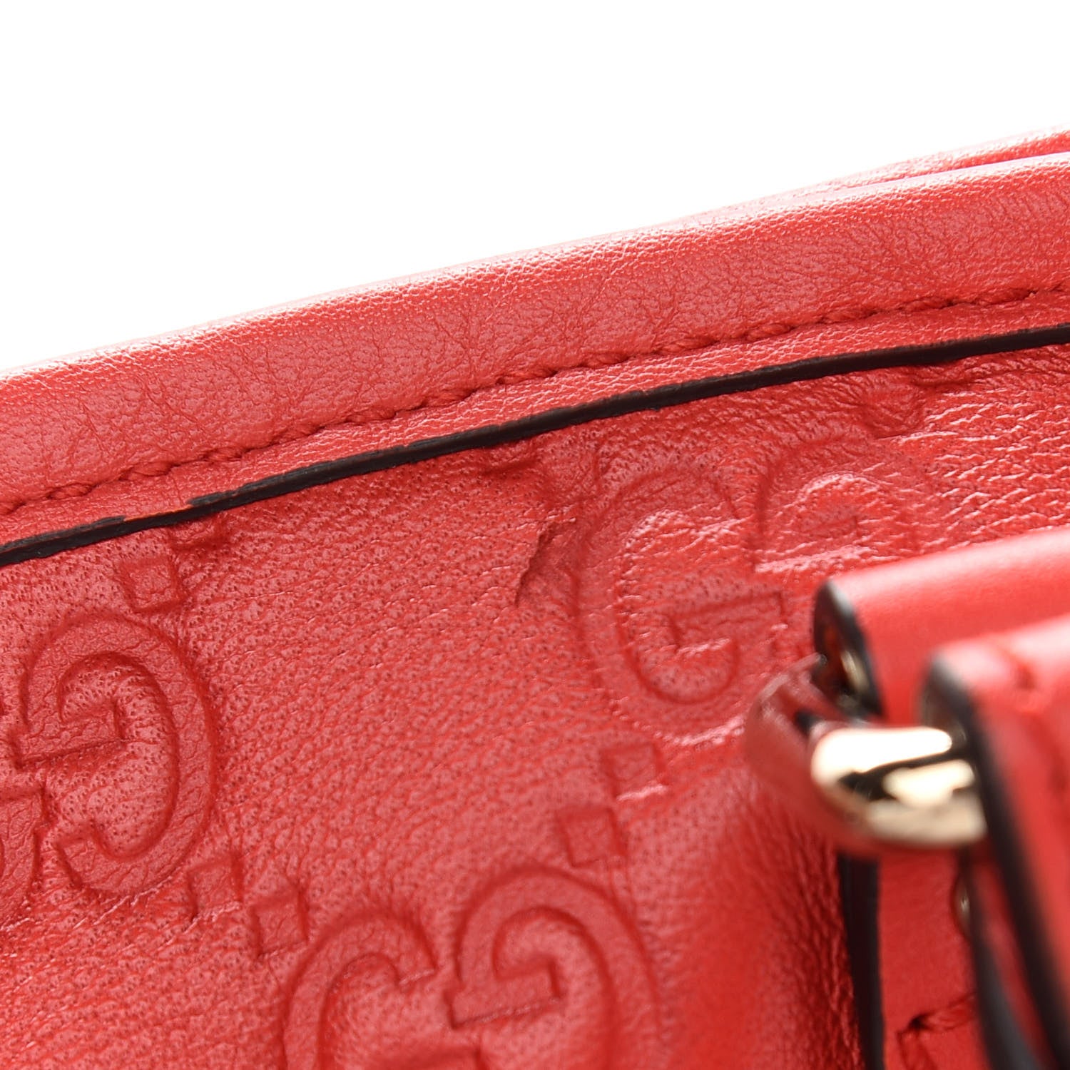Gucci Guccissima Vitello Tender Large Joy Tote Sporting Red 10 of 10