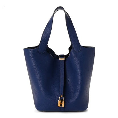 Hermes Taurillon Maurice Picotin Lock 22 MM Bleu Saphir 1 of 11