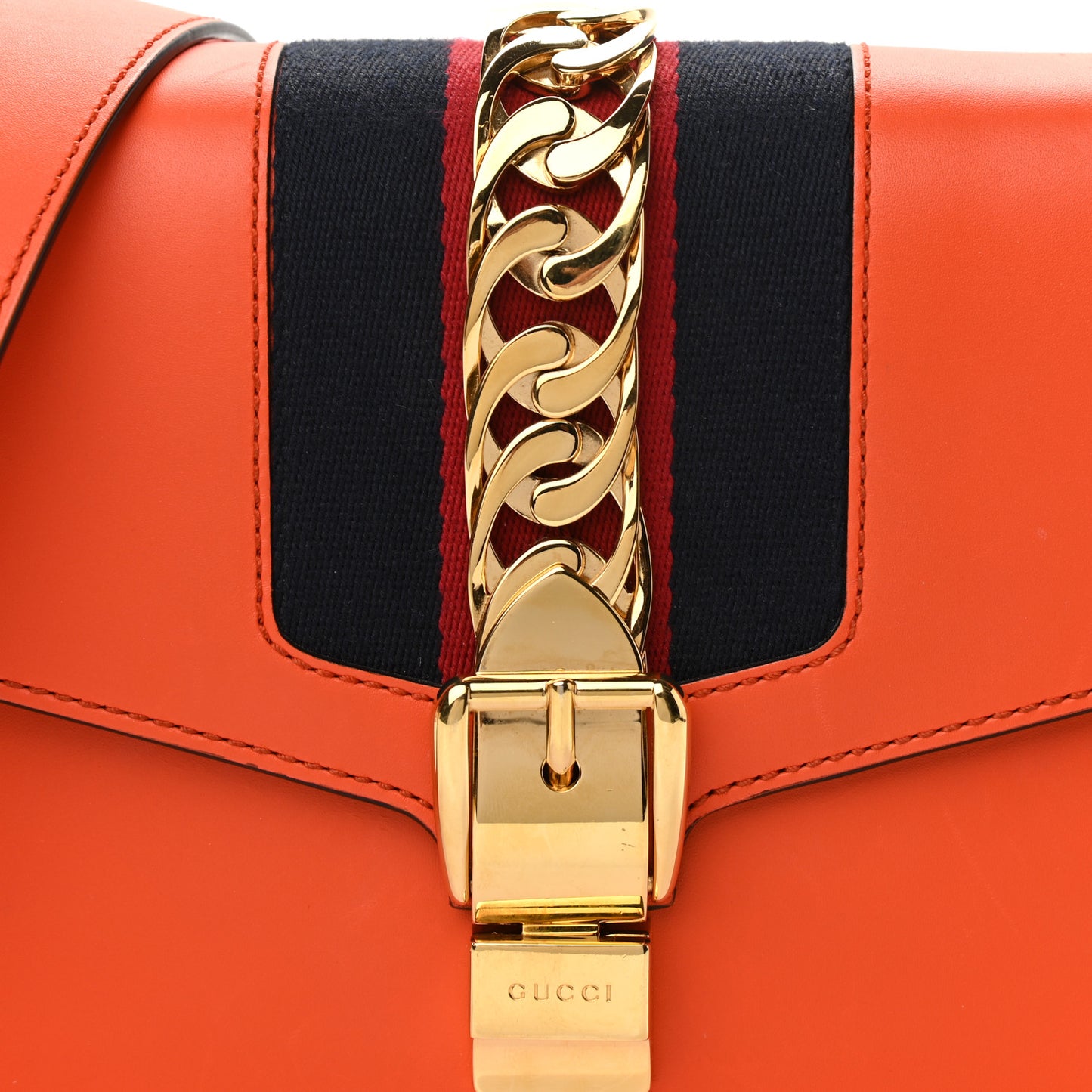 Calfskin Small Sylvie Shoulder Bag Orange