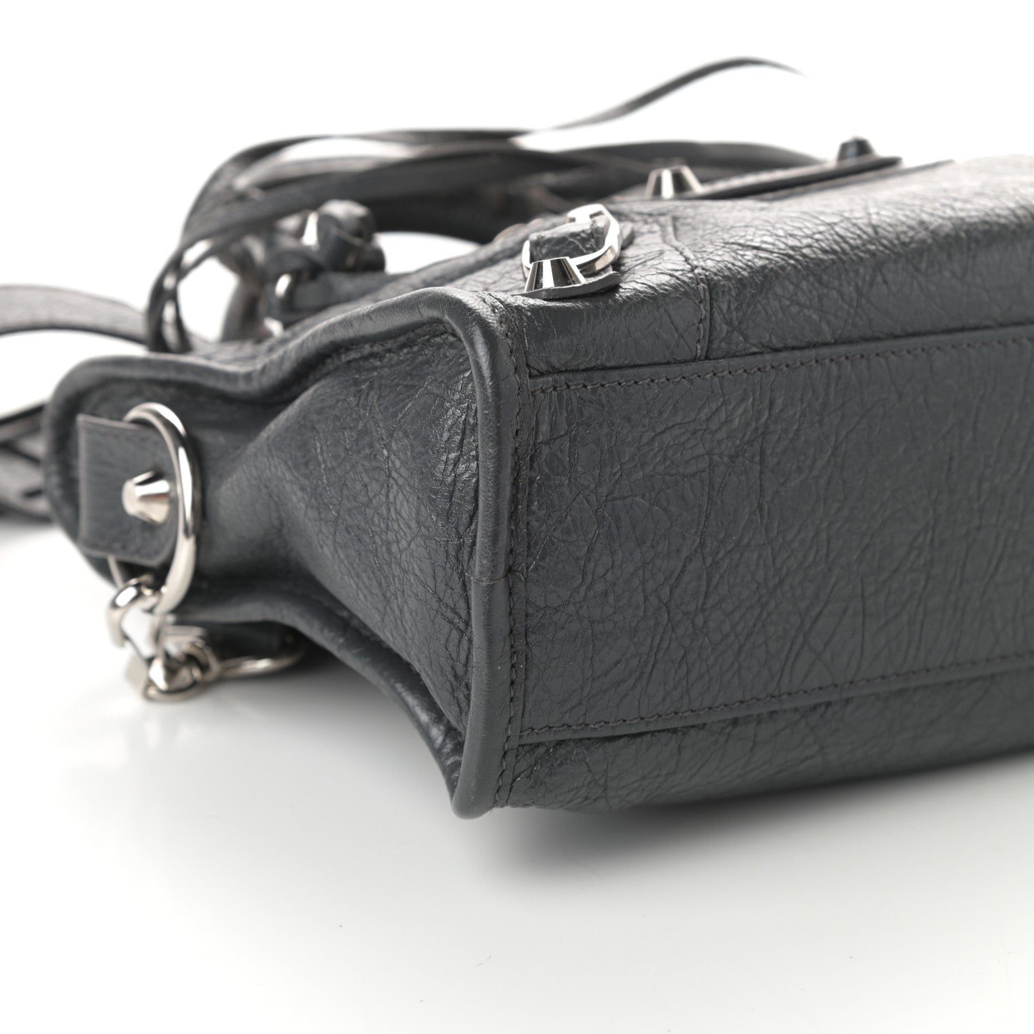 Balenciaga Agneau Classic Silver Hardware Mini City Gris Fossile 8 of 9