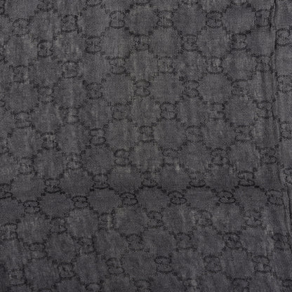 Gucci Wool Silk GG Monogram Diamante Plaid Surviee Shawl Graphite Black 2 of 4