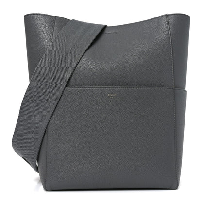 Celine Soft Grained Calfskin Sangle Bucket Bag Grey 1 of 9