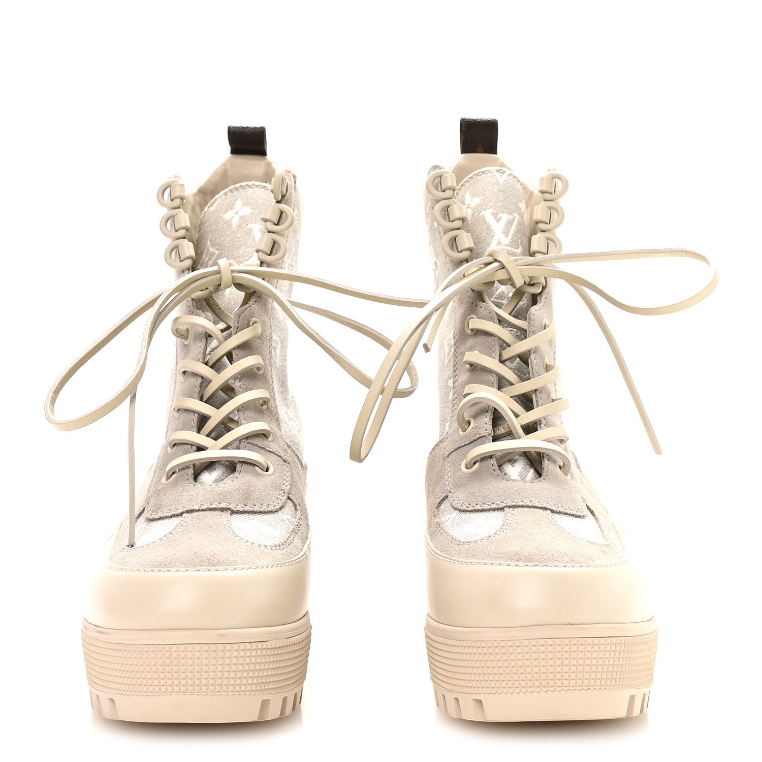 Louis Vuitton Suede Calfskin Laureate Platform Desert Boots 41 Beige 3 of 8