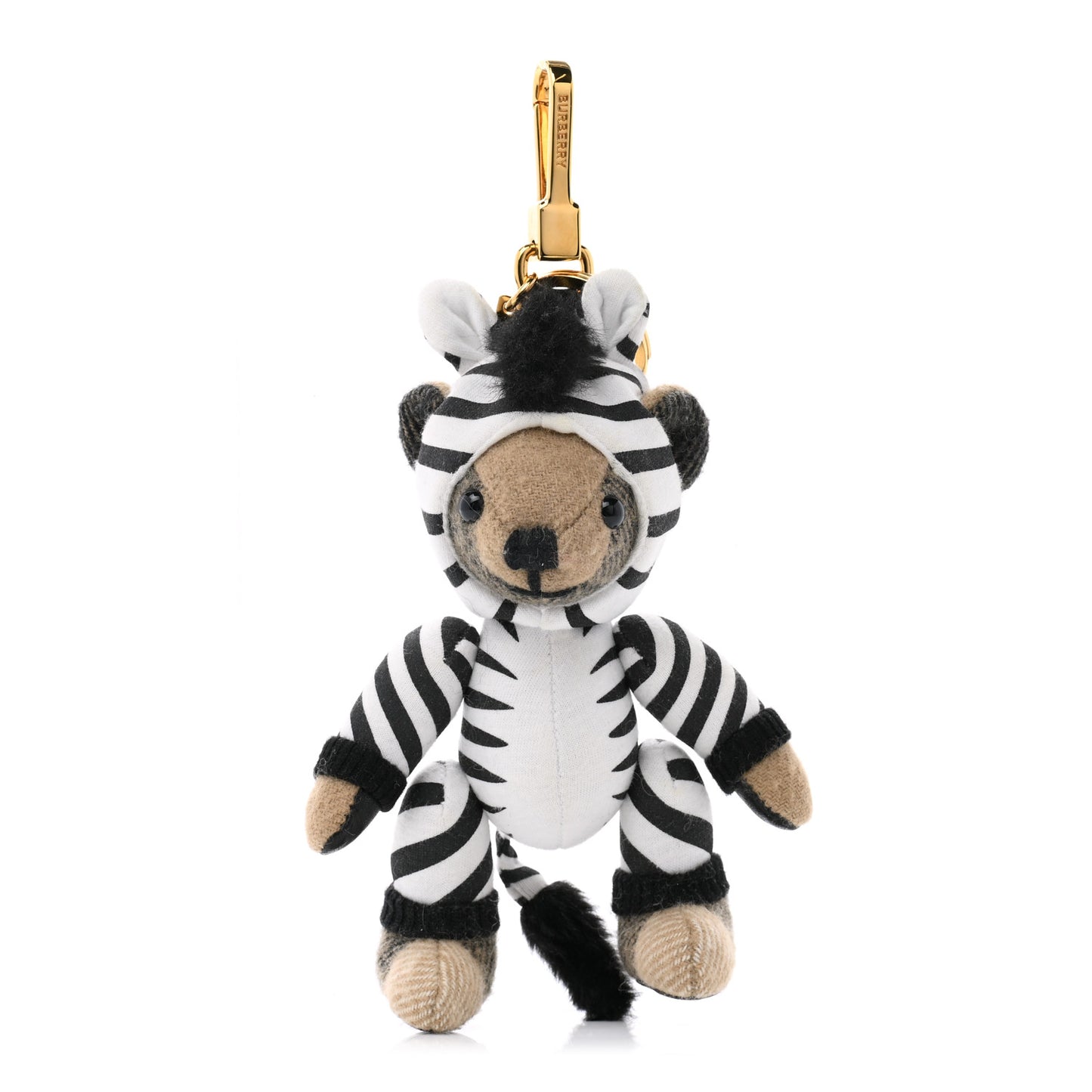 Cashmere Thomas Zebra Costume Teddy Bear Keychain Charm Black White