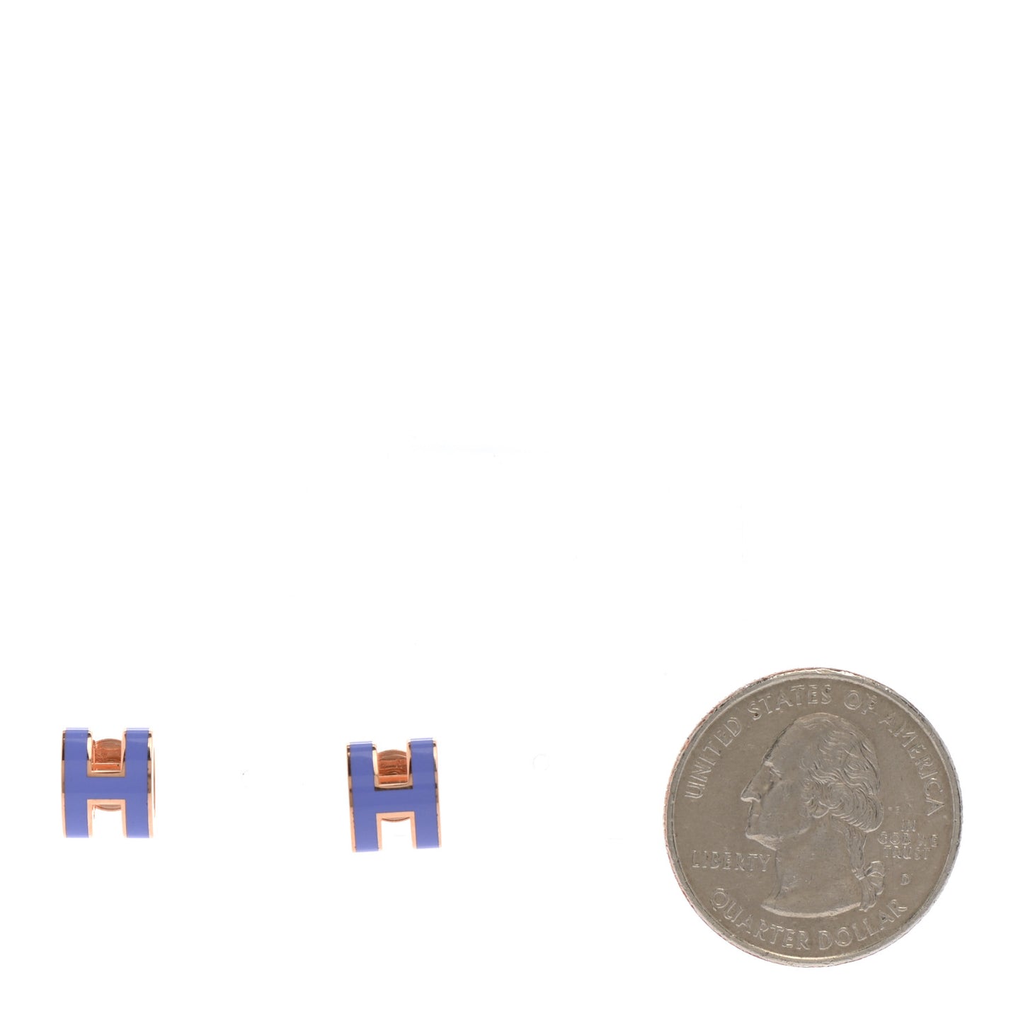 Rose Gold Lacquered Mini Pop H Earrings Lilac