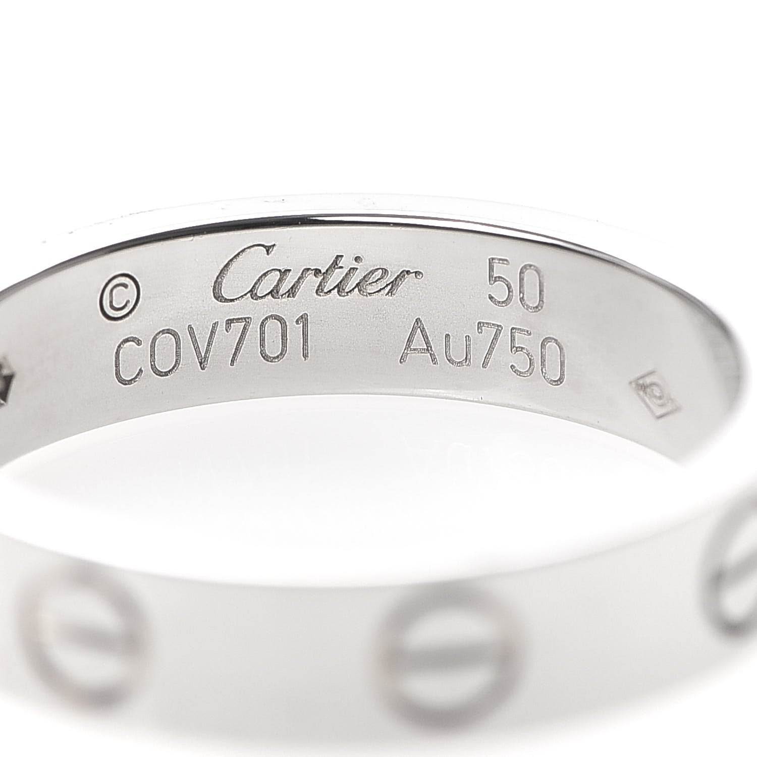 Cartier 18K White Gold Diamond 4mm LOVE Wedding Band Ring 50 5.25 4 of 4