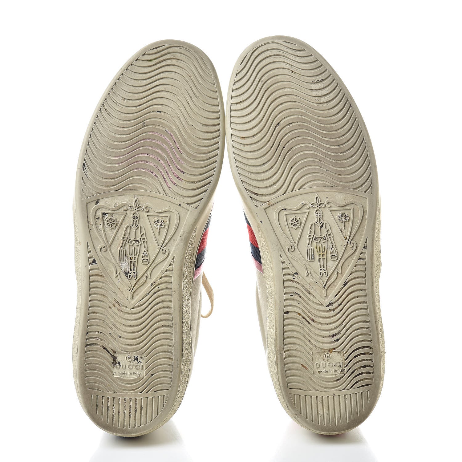 Gucci Calfskin Ayers Web Flames Embroidered Mens Ace Sneakers 10 Off White 8 of 23