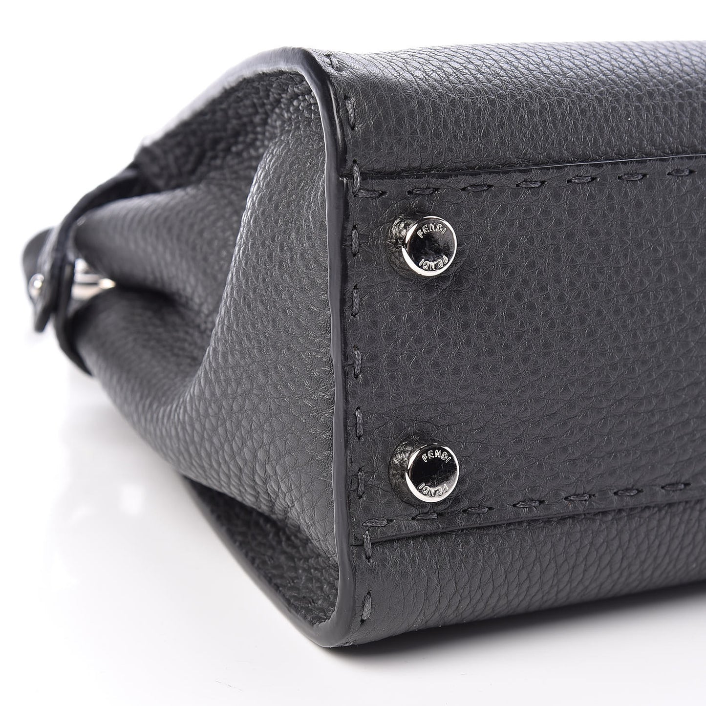 Cuoio Romano Selleria Bi-Color Mini Peekaboo Iconic Satchel Asfalto Latte