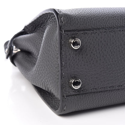 Fendi Cuoio Romano Selleria Bi-Color Mini Peekaboo Iconic Satchel Asfalto Latte 10 of 12
