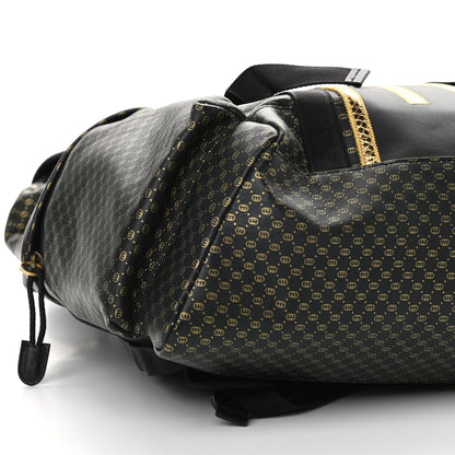 Gucci X DAPPER DAN Calfskin Laminated Ayers GG Micro Monogram Double Buckle Backpack Black Gold 8 of 9