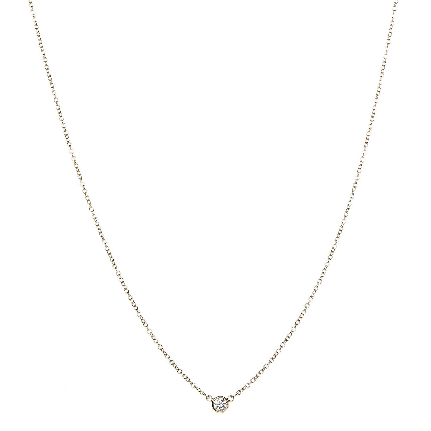 18K Yellow Gold Diamond .12ct Elsa Peretti Diamonds by the Yard Pendant Necklace