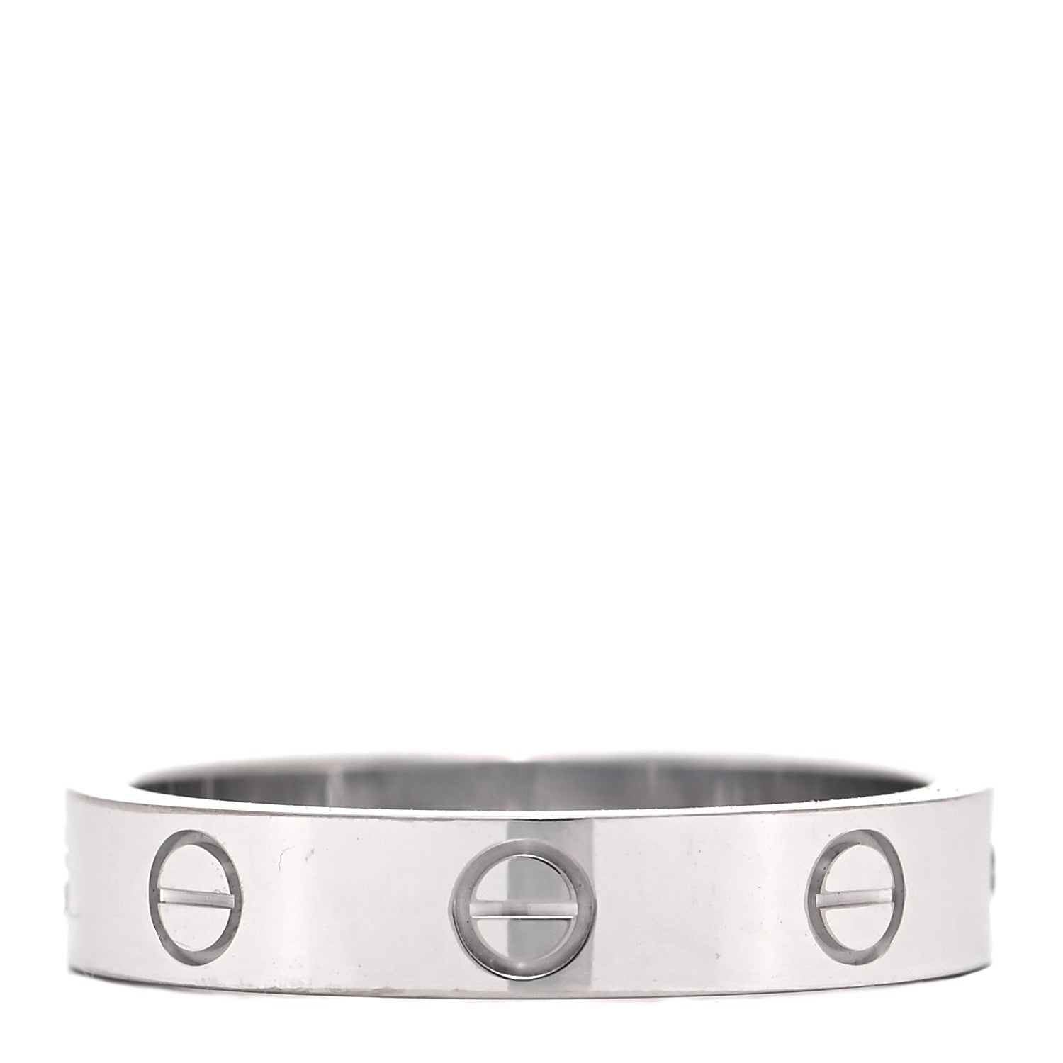 Cartier 18K White Gold Diamond 4mm LOVE Wedding Band Ring 54 6.75 6 of 8