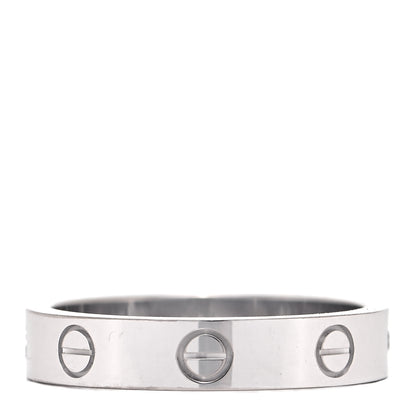 Cartier 18K White Gold Diamond 4mm LOVE Wedding Band Ring 54 6.75 6 of 8