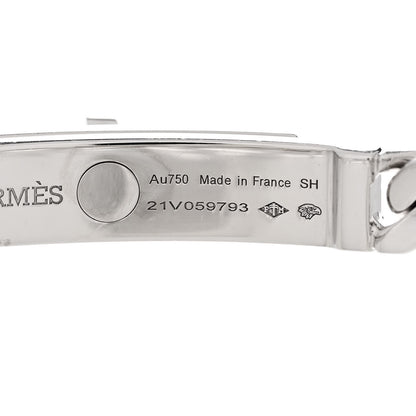 Hermes 18K White Gold Diamond TPM Kelly Gourmette Bracelet SH 4 of 5