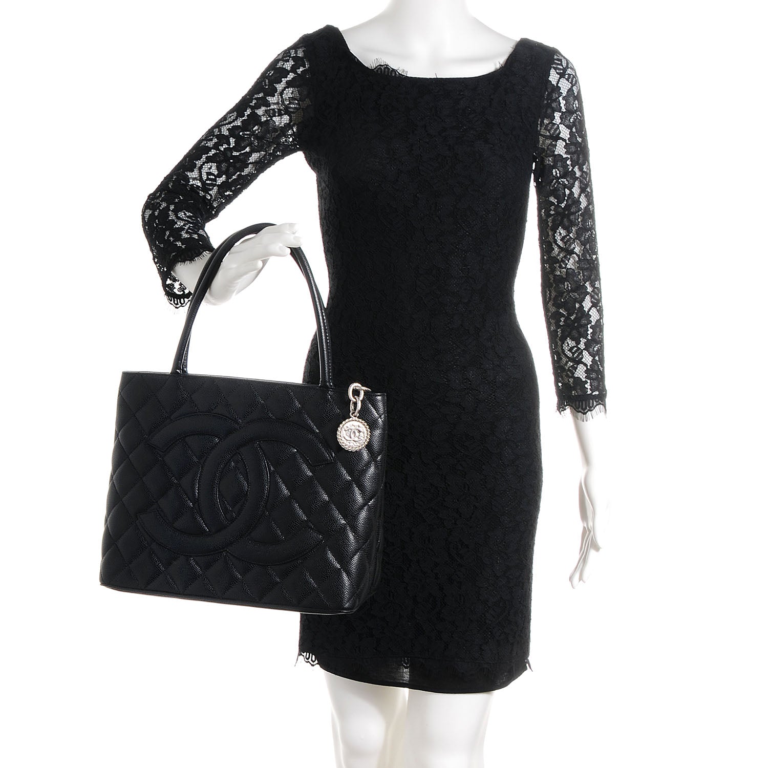Chanel Caviar Medallion Tote Black 2 of 7