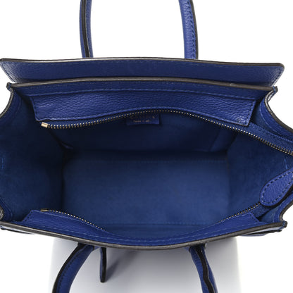 Celine Drummed Calfskin Nano Luggage Indigo 4 of 4