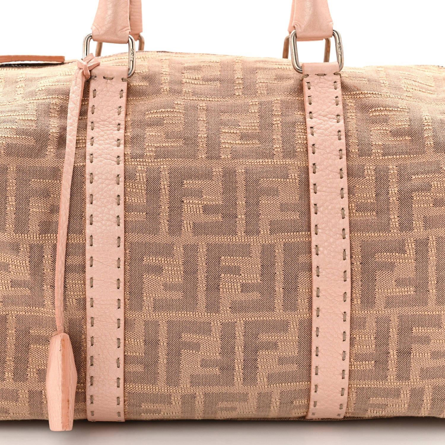 Fendi Zucca Cuoio Romano Selleria Medium Boston Cipria Cipria 8 of 12