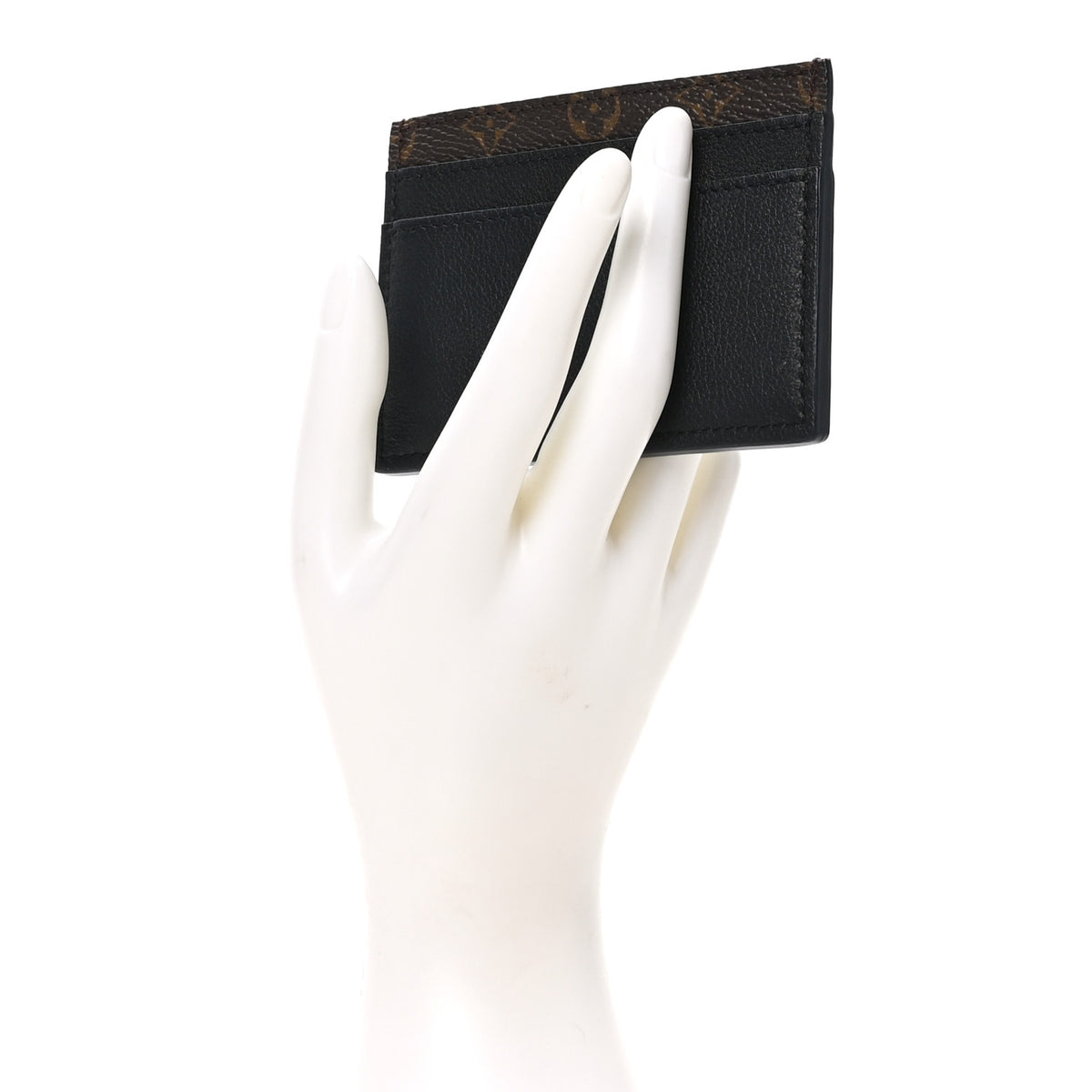 Louis Vuitton Calfskin Monogram Low Key Double Card Holder Black 2 of 7