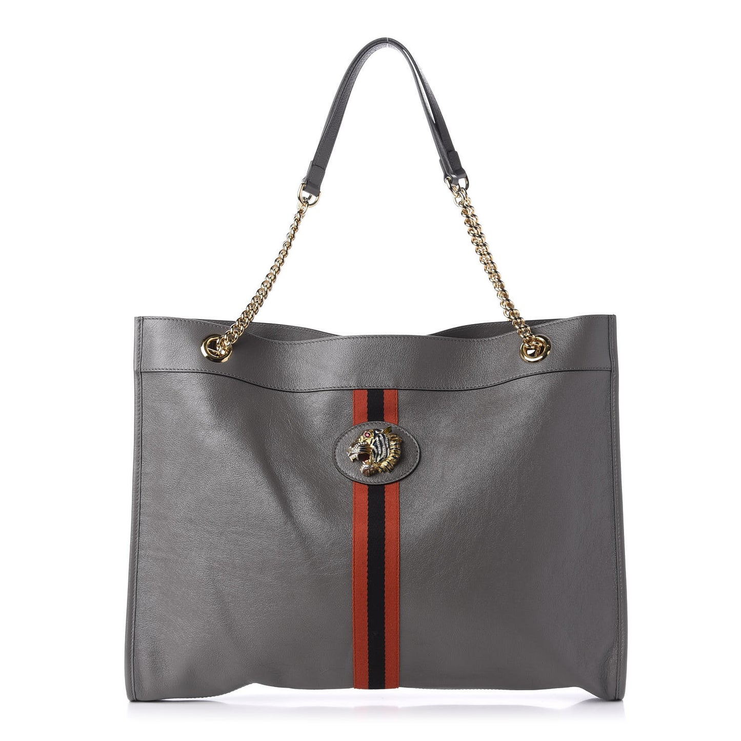 Calfskin Large Rajah Chain Tote Grey
