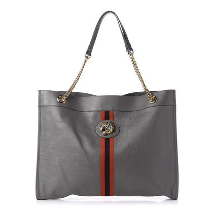 Gucci Calfskin Large Rajah Chain Tote Grey 3 of 14