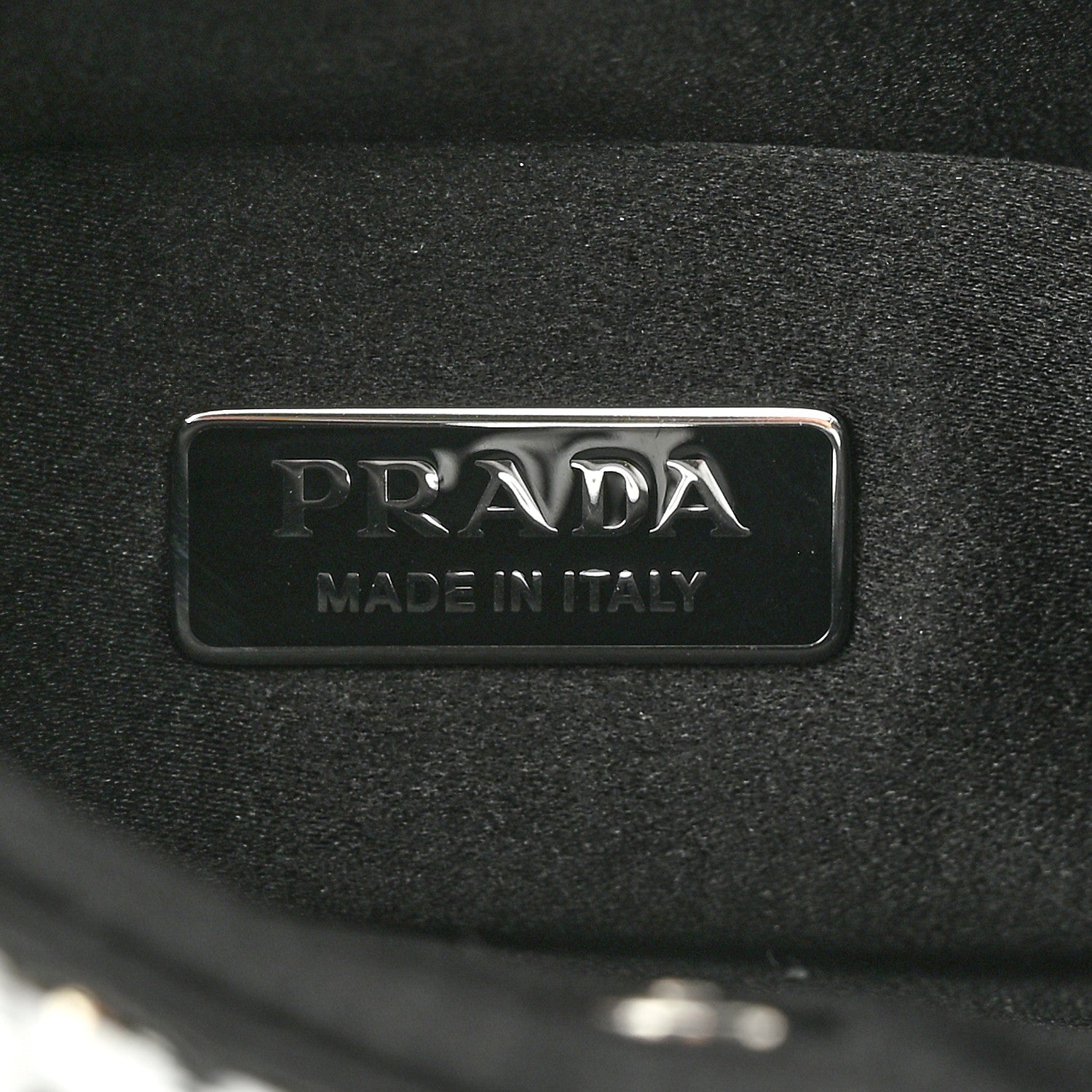 Prada Satin Crystal Cleo Adjustable Strap Shoulder Bag Metal 6 of 10