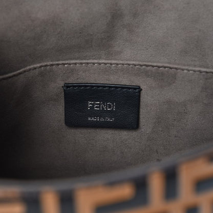 Fendi Vitello Century F is Fendi Whipstitch Threads FF Embossed Kan I Shoulder Bag Tobacco Orzo 6 of 9