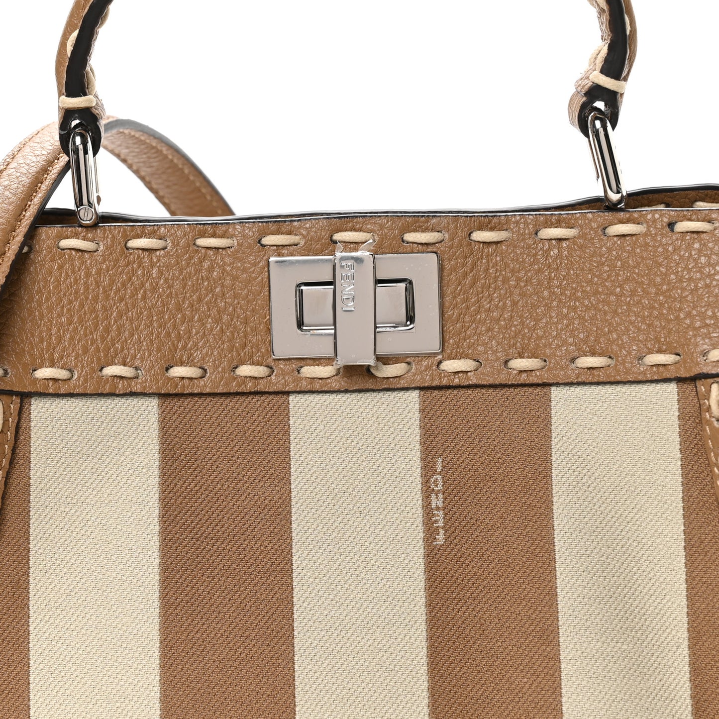 Cuoio Romano Pequin Selleria Mini Peekaboo Iconic Satchel Beige Sand