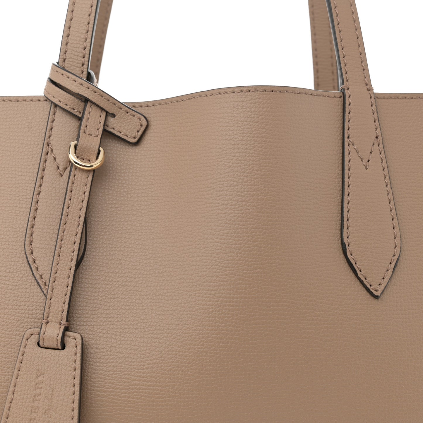 Grainy Calfskin Haymarket Check Medium Reversible Tote Camel