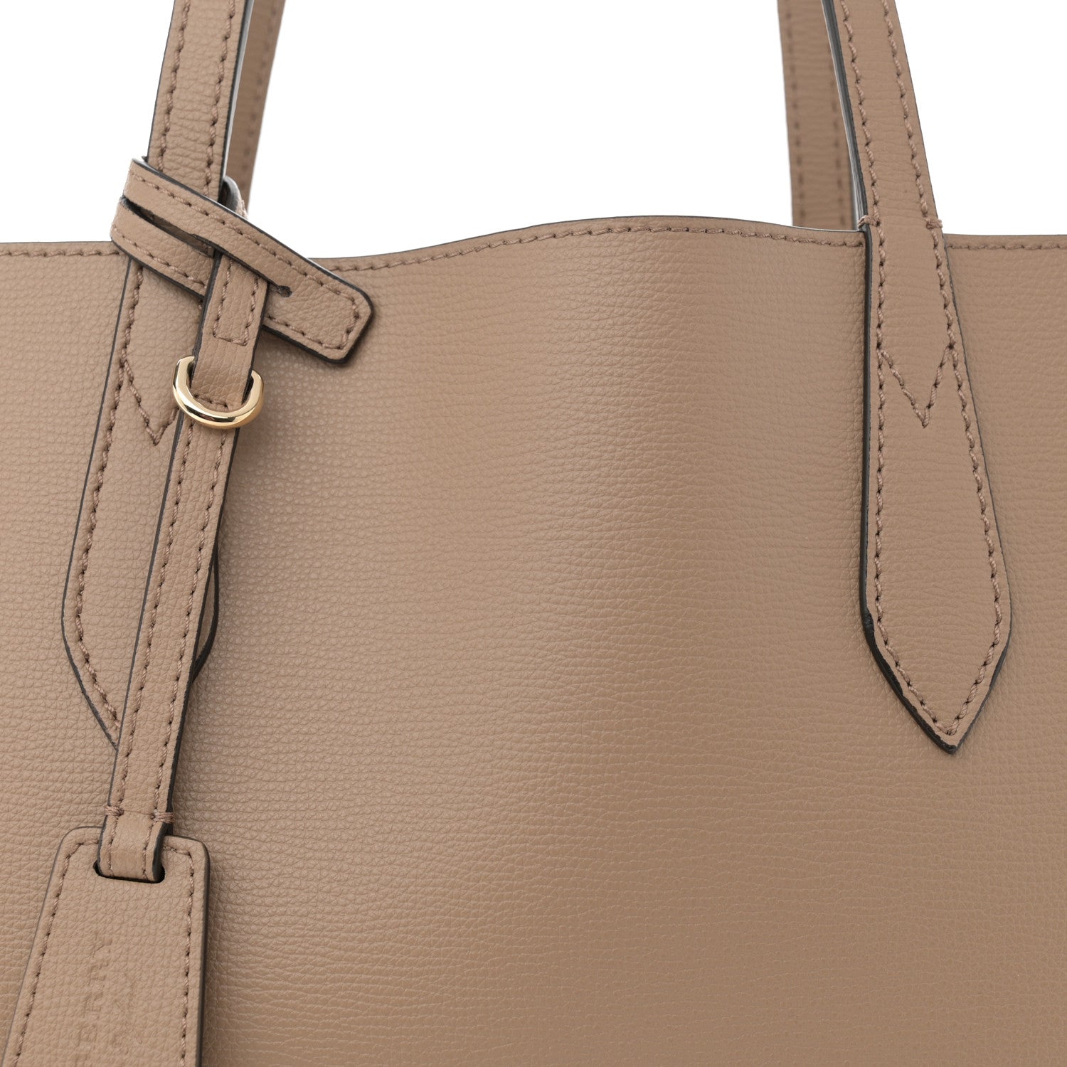 Burberry Grainy Calfskin Haymarket Check Medium Reversible Tote Camel 11 of 17