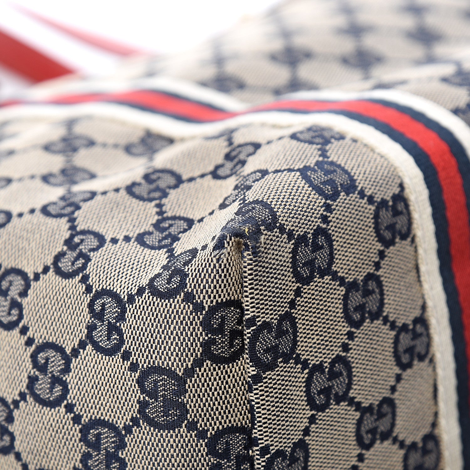 Gucci Monogram Large Jolicoeur Tote Navy Red 13 of 16