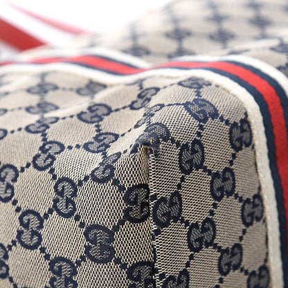 Gucci Monogram Large Jolicoeur Tote Navy Red 13 of 16