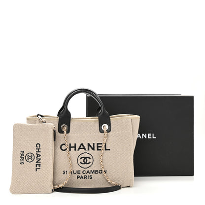 Chanel Mixed Fibers Small Deauville Tote Beige Black 12 of 12