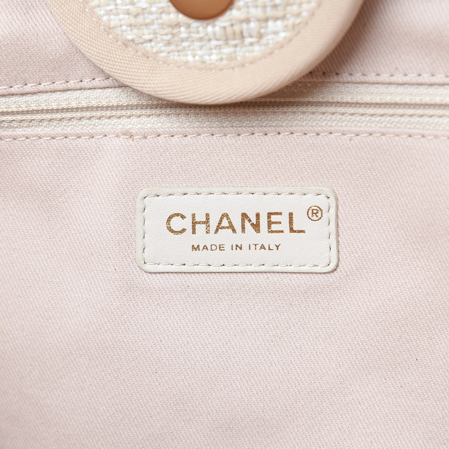 Chanel Canvas Large Deauville Tote Light Beige 6 of 11