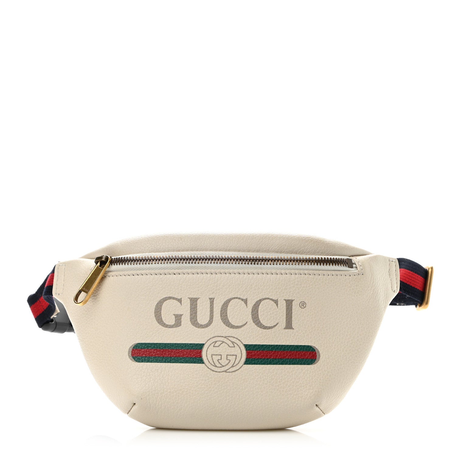 Gucci Grained Calfskin Small Logo Belt Bag White 1 of 11