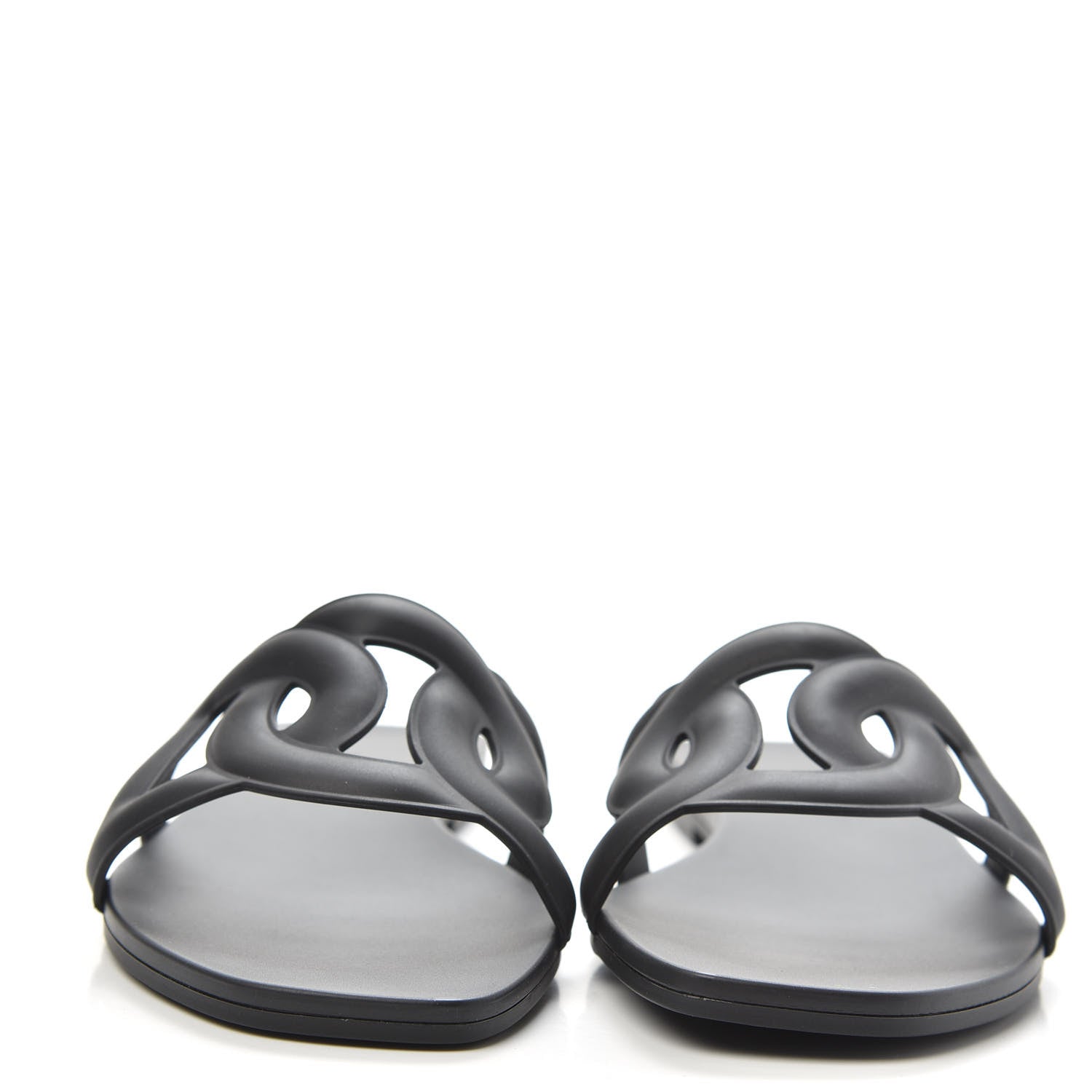 Hermes Rubber Aloha Sandals 36 Black 2 of 8