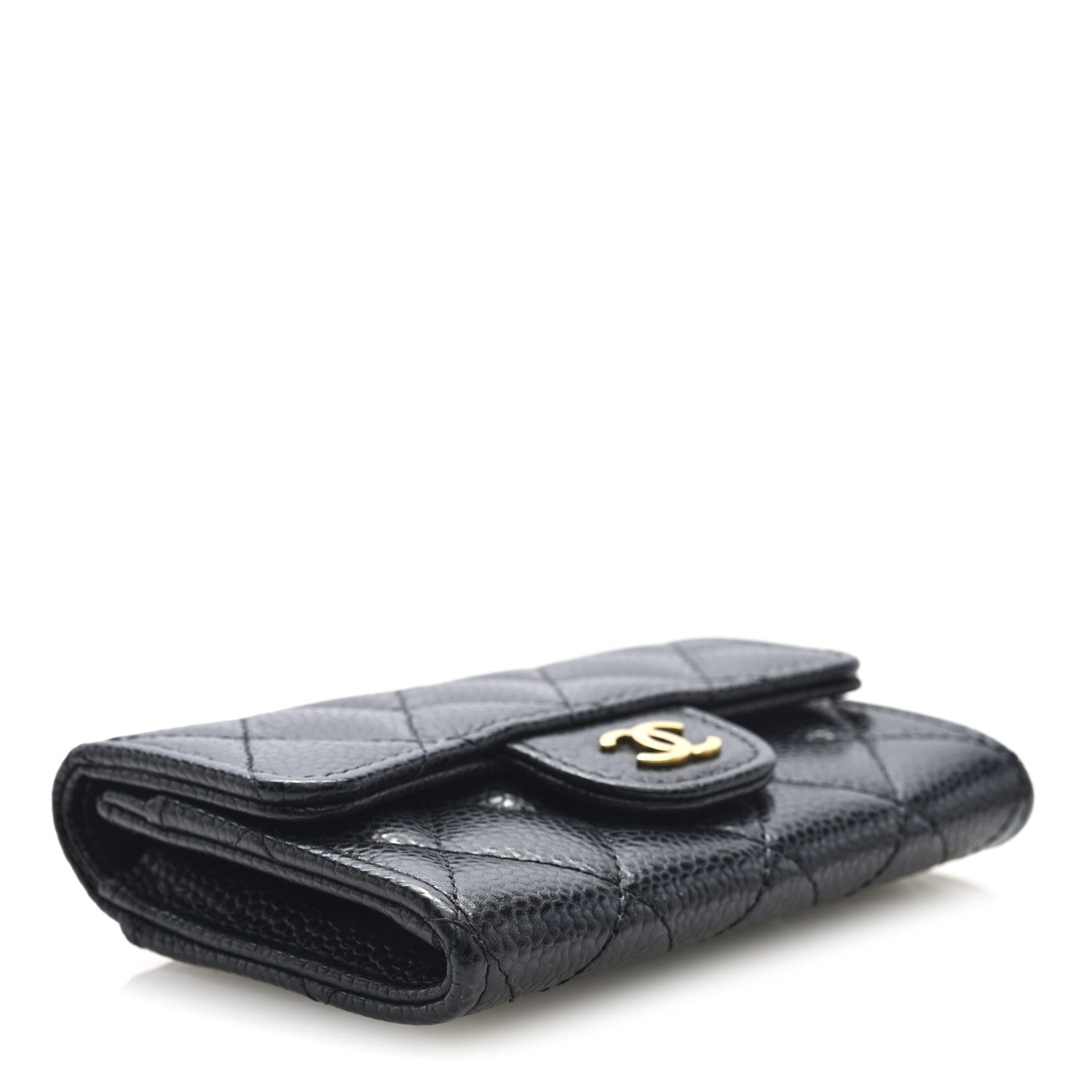 Chanel Caviar Quilted Flap Card Holder Wallet Black 4 of 7