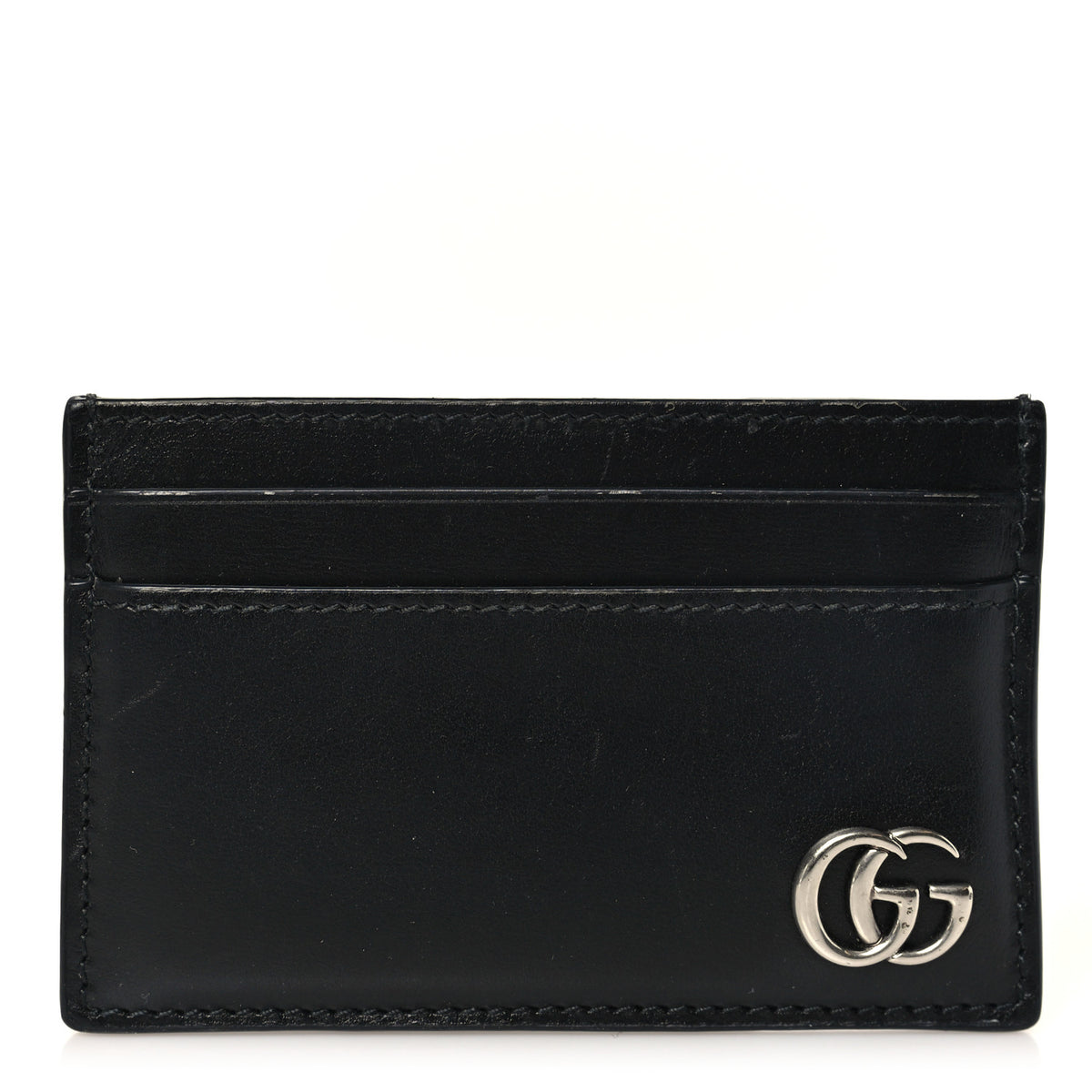 Gucci Smooth Calfskin GG Marmont Card Holder Black 1 of 7