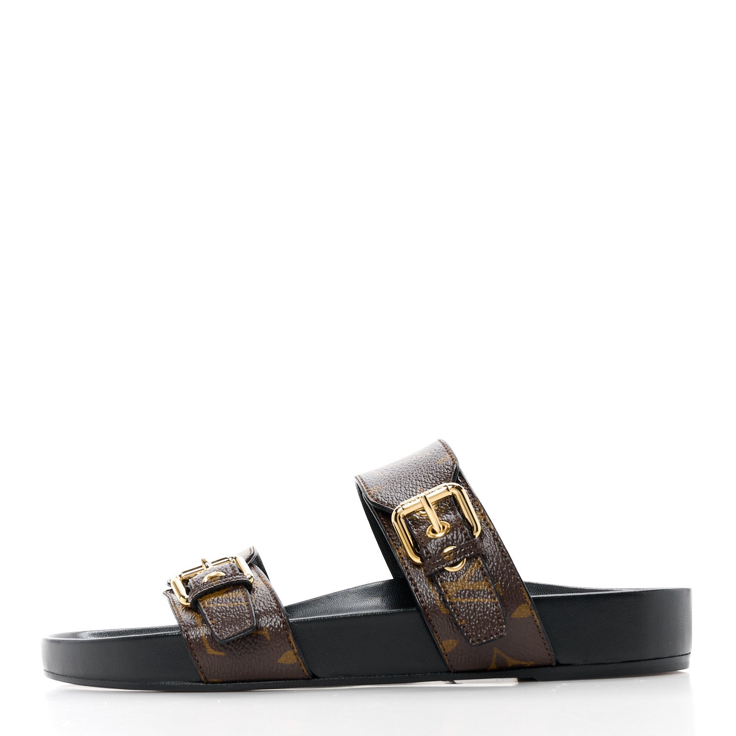 Louis Vuitton Monogram Bom Dia Mule Sandals 39 Black 1 of 8