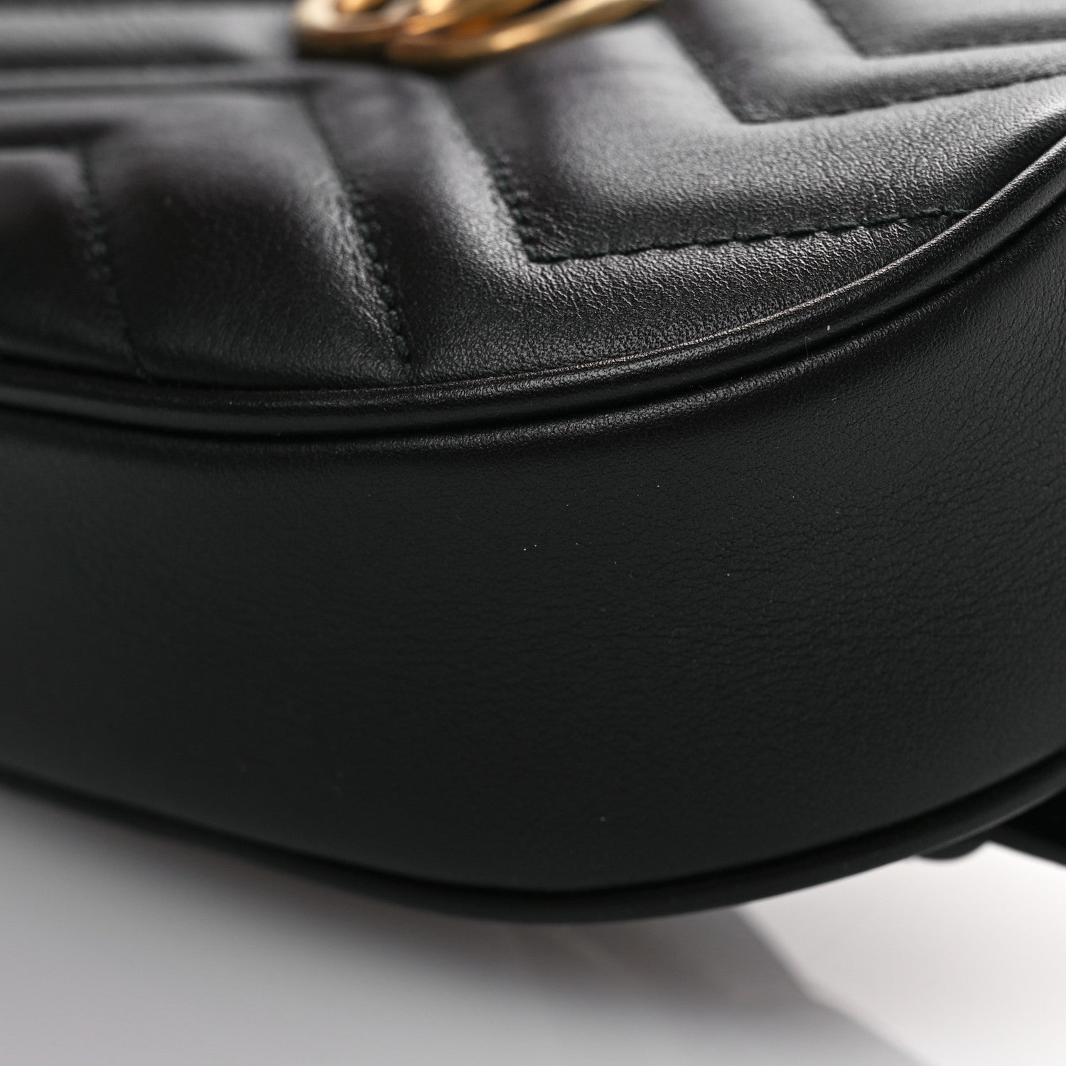 Gucci Calfskin Matelasse GG Marmont Belt Bag 85 34 Black 11 of 11