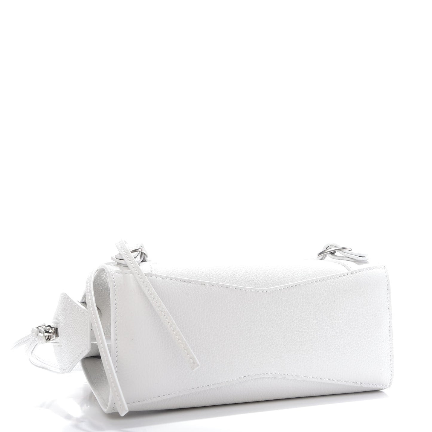 Grained Calfskin Neo Classic Silver Hardware Mini City White