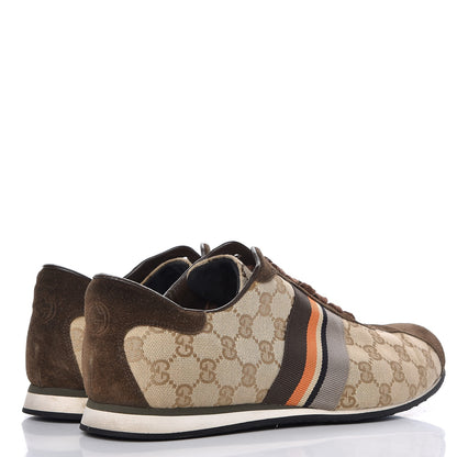 Gucci GG Monogram Suede Web Mens Sneakers 10 Brown 4 of 15