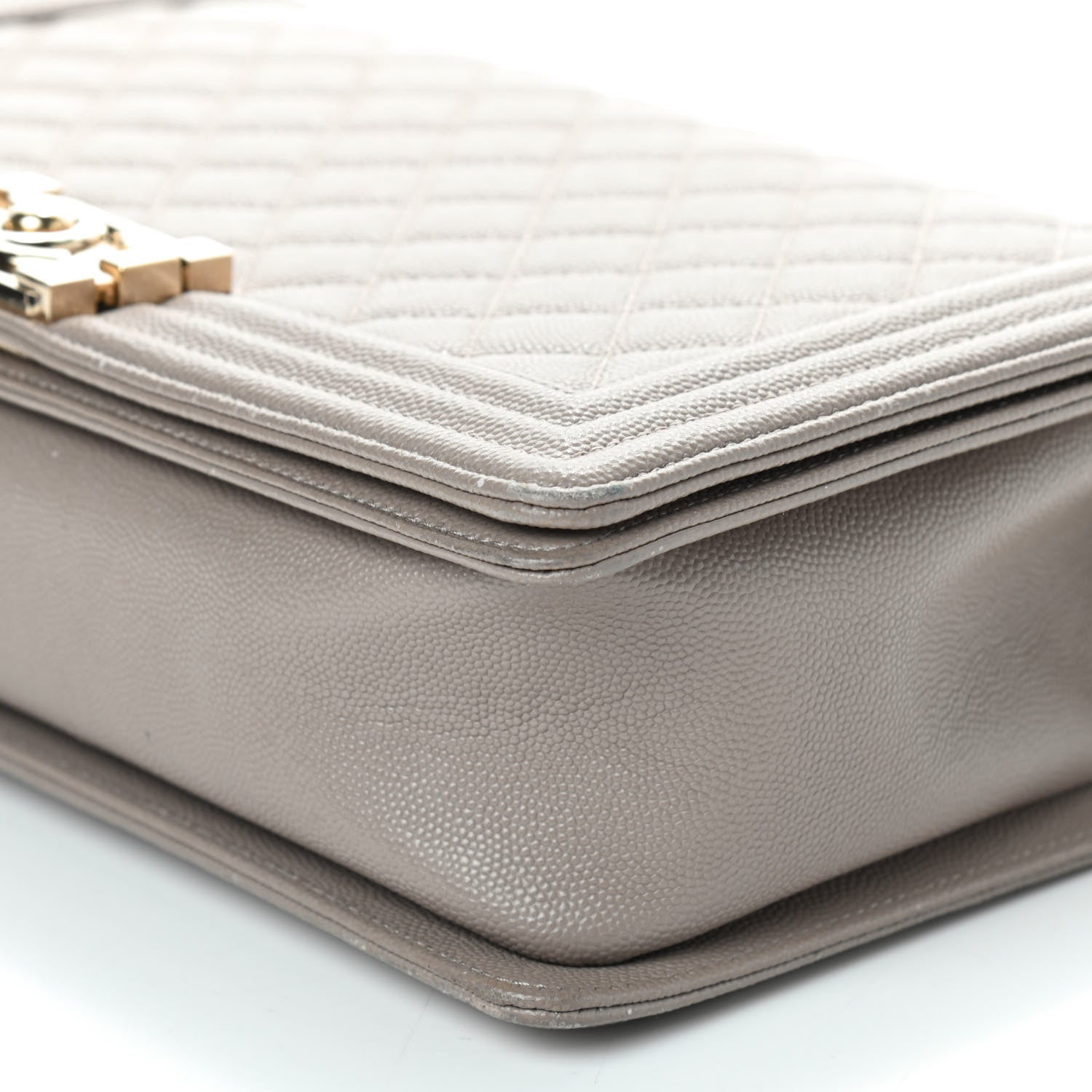 Chanel Caviar Quilted New Medium Boy Flap Dark Beige 6 of 10