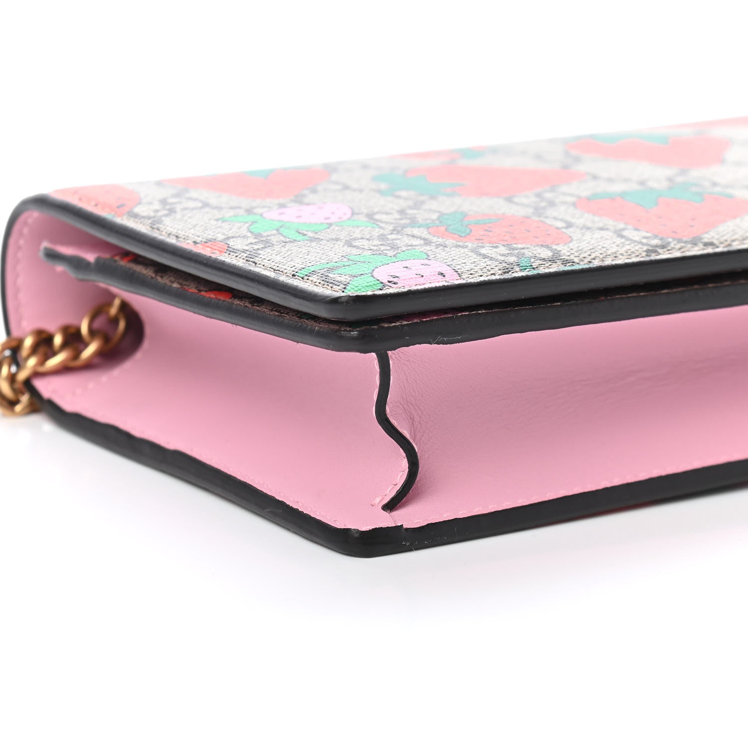 Gucci GG Supreme Monogram Strawberry Chain Wallet 7 of 8