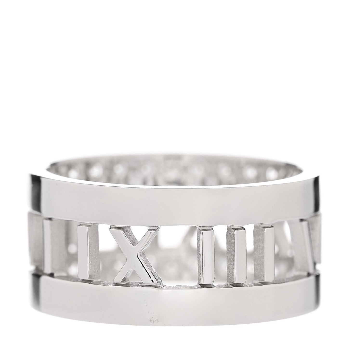 18K White Gold Diamond Wide Atlas Open Ring 51 5.75