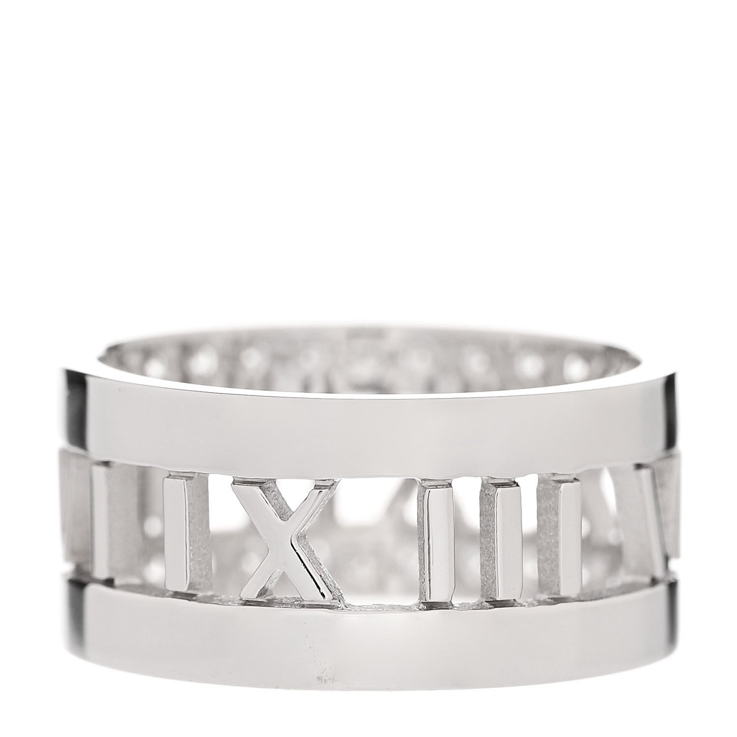 Tiffany 18K White Gold Diamond Wide Atlas Open Ring 51 5.75 3 of 6
