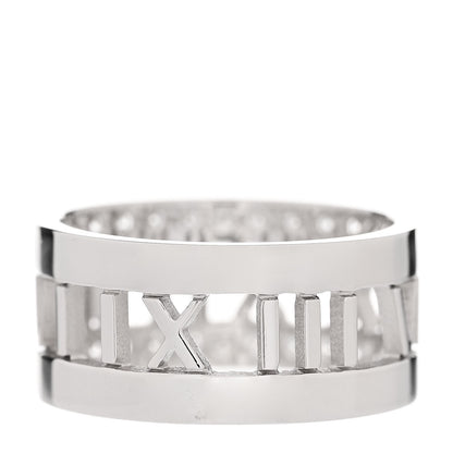 Tiffany 18K White Gold Diamond Wide Atlas Open Ring 51 5.75 3 of 6