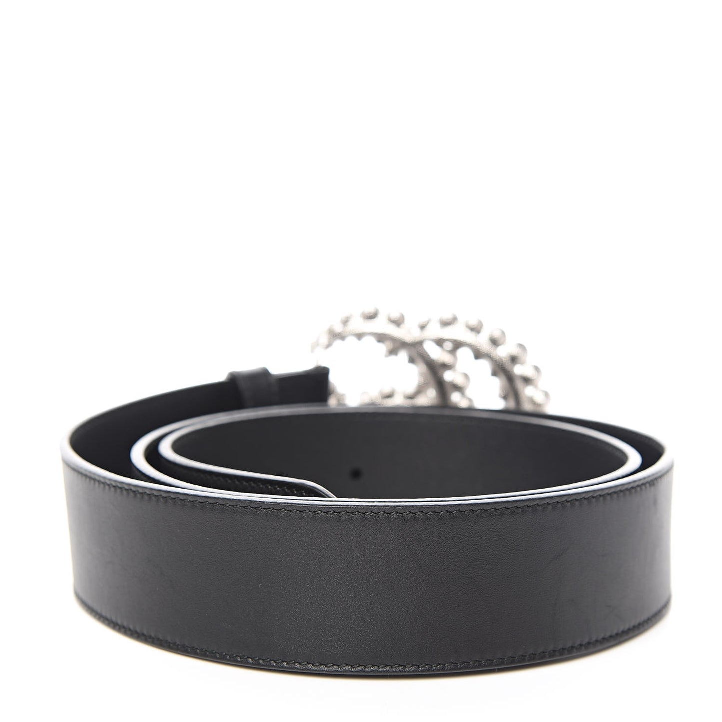 Calfskin Crystal Double G 40mm Belt 100 40 Black