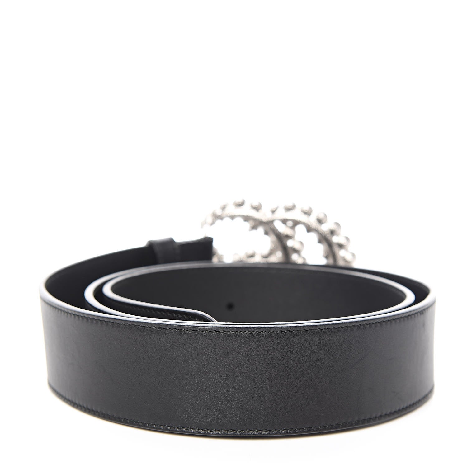 Gucci Calfskin Crystal Double G 40mm Belt 100 40 Black 3 of 7