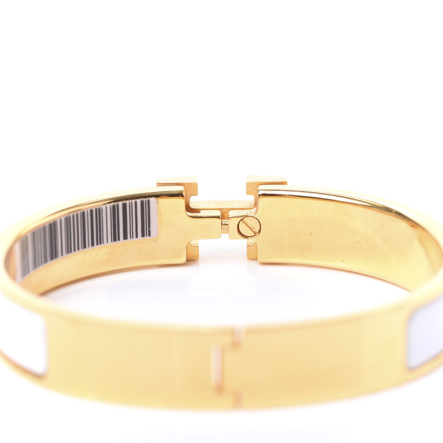 Hermes Enamel Narrow Clic Clac H Bracelet GM White 3 of 7